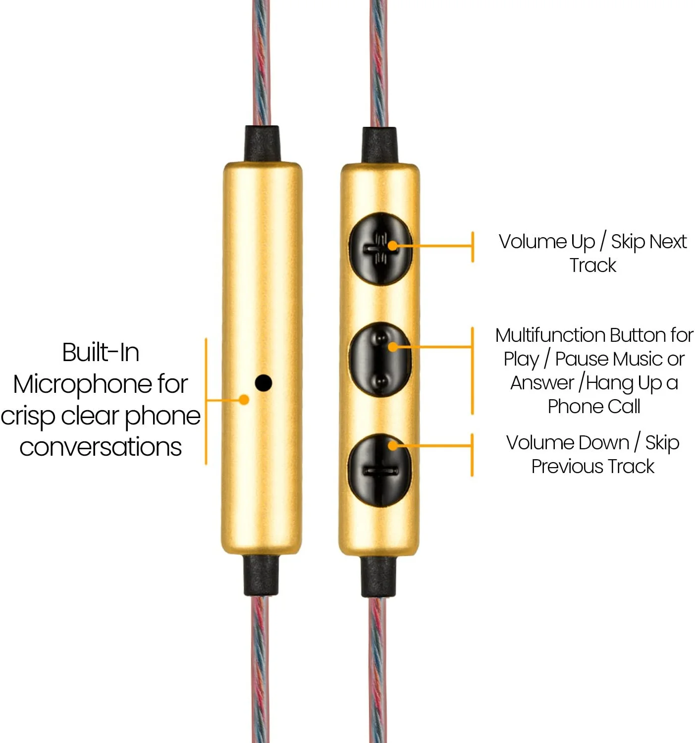 Betron YSM1000 In Ear Earphones Built In Microphone Volume Control Noise Isolating Bass for Samsung - Image 10